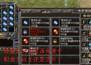 赤金之刃究竟适合哪个职业?战士还是法师? 赤金之刃究竟适合哪个职业?战士还是法师?