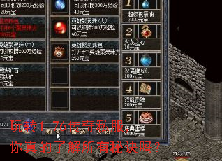 玩转1.76传奇私服,你真的了解所有秘诀吗? 玩转1.76传奇私服,你真的了解所有秘诀吗?