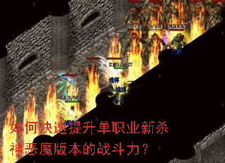 如何快速提升单职业新杀神恶魔版本的战斗力? 如何快速提升单职业新杀神恶魔版本的战斗力?
