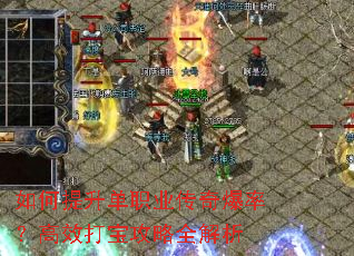 如何提升单职业传奇爆率?高效打宝攻略全解析 如何提升单职业传奇爆率?高效打宝攻略全解析