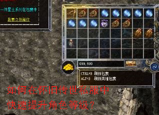 如何在怀旧传世私服中快速提升角色等级? 如何在怀旧传世私服中快速提升角色等级?